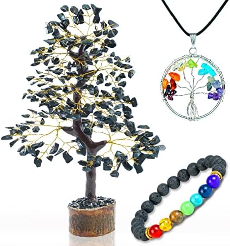 Crna tormalin kristalno stablo za pozitivnu energiju FENG SHUI Gemstone Tree Chakra Tree Handmade Poklon