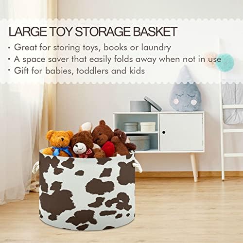 Kigai pamučna konopska košarica krava tiska Velika košara za pohranu za igračke pokrivač za baby rublja za vrtić,