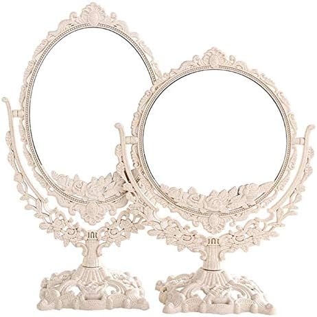 WPYYI žene Countertop ogledalo za šminkanje ovalno oblikovano dvostrano ogledalo sto Kozmetičko ogledalo