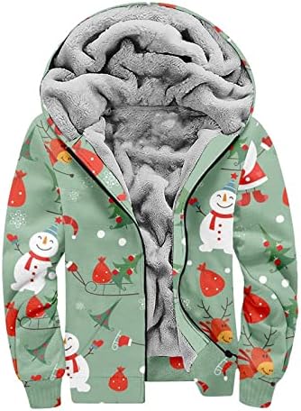 Muške zimske jakne vanjske vanjske odjeće s božićnim printom udobne jesenske zimske tople dukserice s