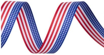 USA zastava Grosgrain Ripbon - 7/8 Patriotic Crveni, bijeli i plavi prugasti zanatski diy projekti 4. jula,