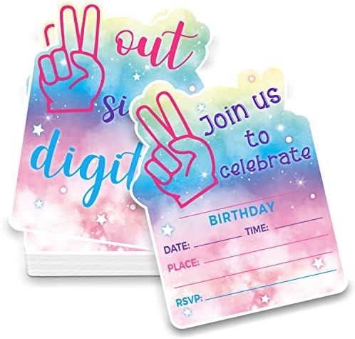Izaberite jednocifrene brojeve sa 10 rođendanskih zabava - šarene sretne 10. rođendane pozivnice
