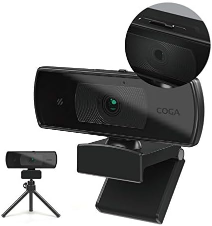 COGA autofokus 1080p Web kamera sa mikrofonom za Desktop, privatnost zatvarača i stativ, USB web kamera
