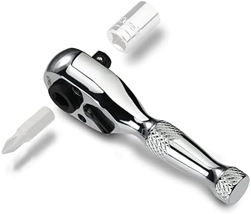 Duratech 1/4-inčni ključni ključ u obliku štuketa, utičnica i bit vozač, 72-zub, napravljen legura hromirana,
