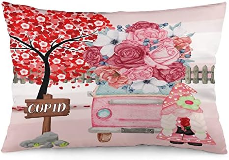 Valentinovo ljubav je u zračnom jastuku Ljubav Gnome Farm Truck Crveno srce Lumbar jastuk jastuk