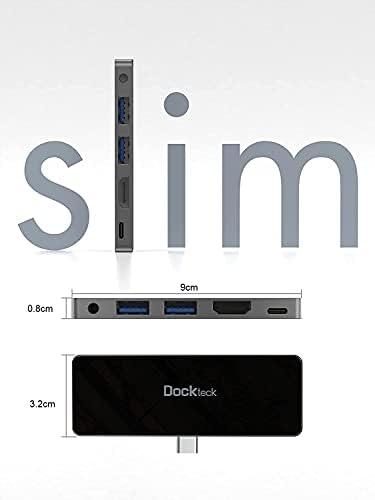 iPad Pro USB C HUB Adapter, Dockteck 5 u 1 Dongle sa 4K@60Hz HDMI, Tip C do 3.5 mm audio priključak za