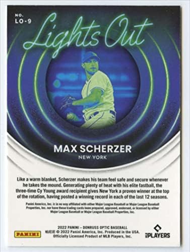 2022 Donruss optički svetla 9 Max Scherzer Nm-MT Mets