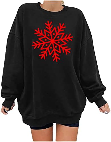 Flekmanart Women ružna božićna bluza O-izrez Dukseri 3D tiskani dugi rukav Ležerne prilike, Ružan Xmas pulover