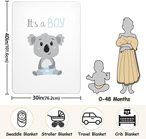 Swaddle pokrivač dječaka koala pamučna pokrivačica za dojenčad, primanje pokrivača, lagana mekana pokrivačica