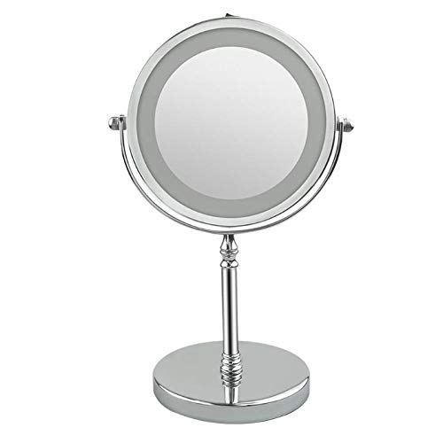 Ogledalo za šminkanje prenosivo Led ogledalo 10x uvećanje dvostrano rotirajuće ogledalo za šminkanje kozmetički