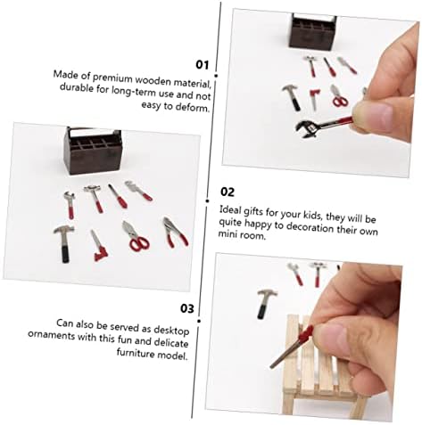 Veemoon 1 set minijaturni alat alata Model dodaci Metal Toolbox Toddler Tojys Mini alat Mini popravljeni