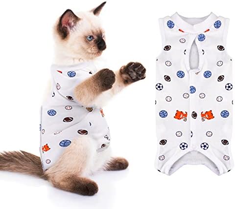 Tijelo kostim za oporavak mačaka, mekani prozračni mačići krpa, košulja za kućne ljubimce za ozljede