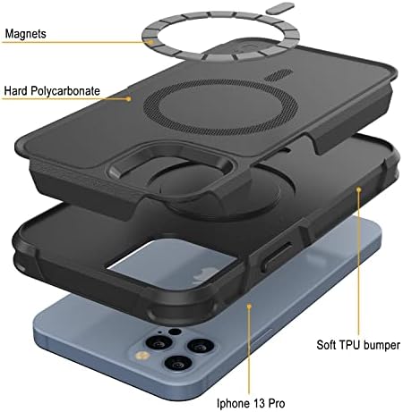 PunkCase za iPhone 13 Pro Case [Spartan 2.0] Clear robustan Heavy Duty Cover W / kaljeno staklo zaštitnik ekrana