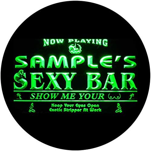 Ime personalizovani običaj seksi Bar sada igra striptiz Bar PIVO neonski znak zeleni 16x12 inča st4s43-qk-tm-g