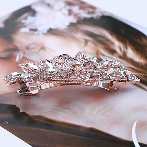 QiSigy cvjetna kristalna bačva za kosu kristalni list listovi za kosu Kristalno vjenčana kosa kopča
