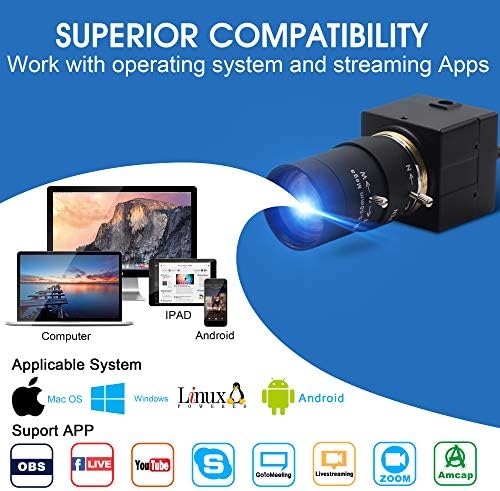 ALPCAM USB kamera 5-50mm 10x ručni zum objektiv USB web kamera Full HD 1080P 30fps Web kamera nisko