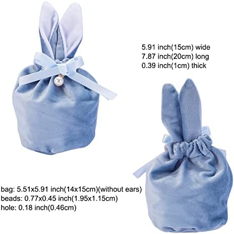 Ur urlifeHall 10 kom čelične plave vučne vrećice vrećice sa zečevim uhom i plastičnim bisernim perlicama