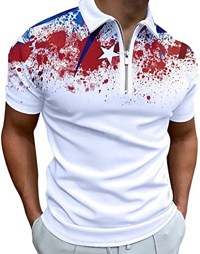 2023 Nova muška američka zastava Patriotska košulja za muškarce 4. srpnja mišiće isključuju majice ovratnika Slim