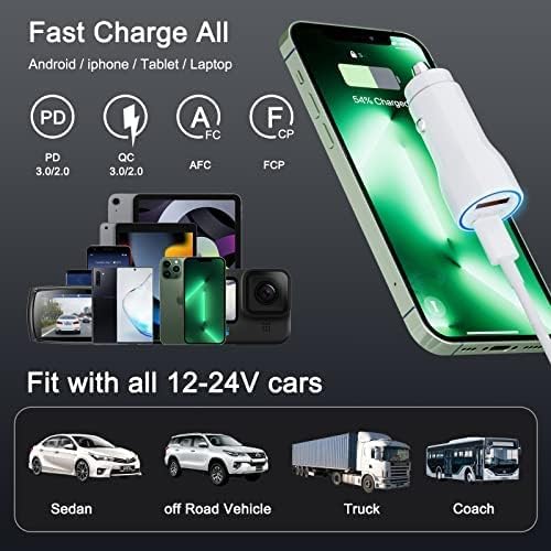 iPhone Fast Charger car charger Type C Kit, 20w PD USB C zidni utikač za punjenje + 38w USB C car