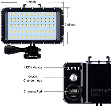 Suptig 60 LED Video svjetlo sa 5200mAh Prijenosnom baterijom za punjenje, prijenosno osvjetljenje