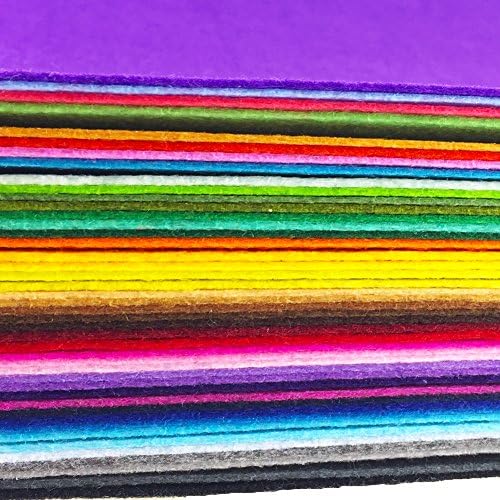 Flic-Flac 44pcs 8 x 8 inča, asortirane boje osjetljive tkanine listove patchwork šivaći DIY CRAFT 1mm debljine