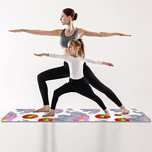 Debela neklizajuća Vježba & amp; fitnes 1/4 prostirka za jogu sa slonovima lopte Print za Yoga Pilates