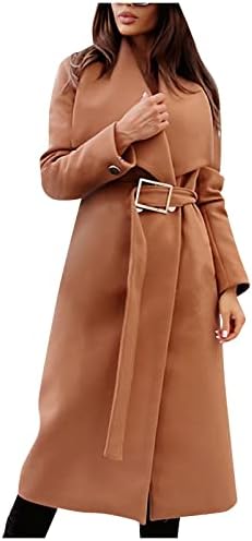 Ženski zimski kaput jesen dugi rukav džepni kasutni kaput vunena jakna