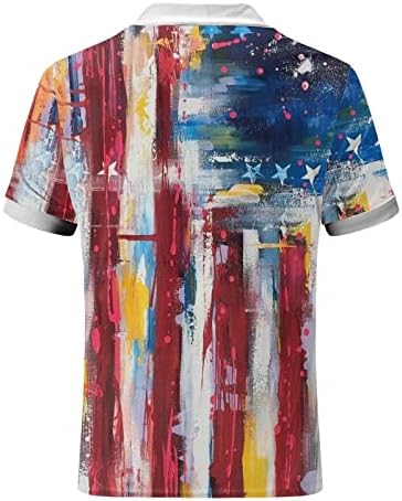 USA zastava polo majice za muškarce 4. juli Patriotske majice Ljetne casual vintage kratkih rukava Tuntic