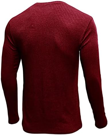 Muški povremeni slatki fit V-izrez pulover Dukserice pune boje Pletene košulje dugih rukava rebraste vrhove