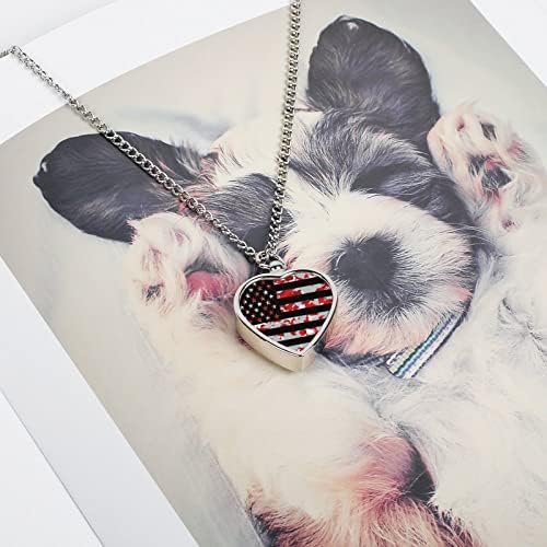 Crveno siva Camo američka zastava pas pepeo urna ogrlica mačka kremiranje nakita Memorijalna uspomena