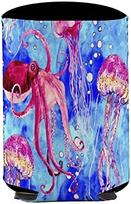 Akvarelna hobotnica lavova i meduza za višekratnu upotrebu šolja za višekratnu upotrebu izolovana ledena kafa
