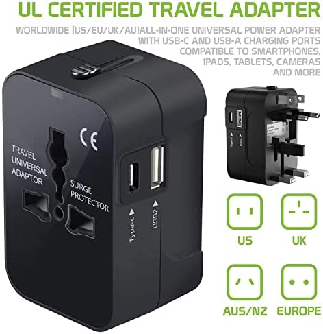 Putni USB Plus Međunarodni Adapter za napajanje kompatibilan sa Samsung SM-C1010 za Svjetsku snagu za 3 uređaja