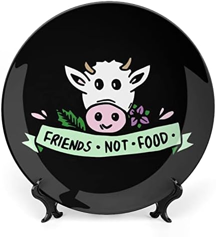 Veganski prijatelji nisu hrana Keramička dekorativna ploča sa zaslonom zadrže vešanje prilagođenih godišnjica