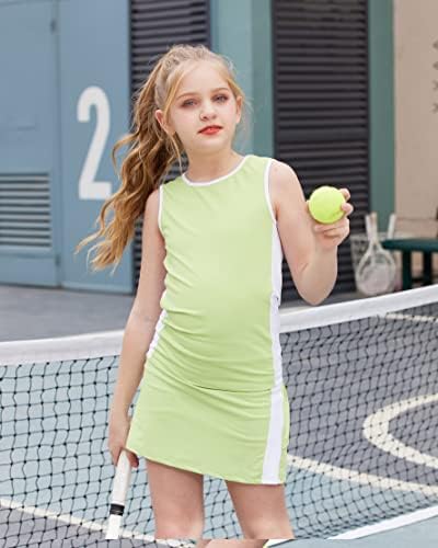 Zaclotre Girls Tenis Golf haljina Outfit Torbe bez rukava Vrh i Skorts postavlja sportsku suknju s kratkim hlačama