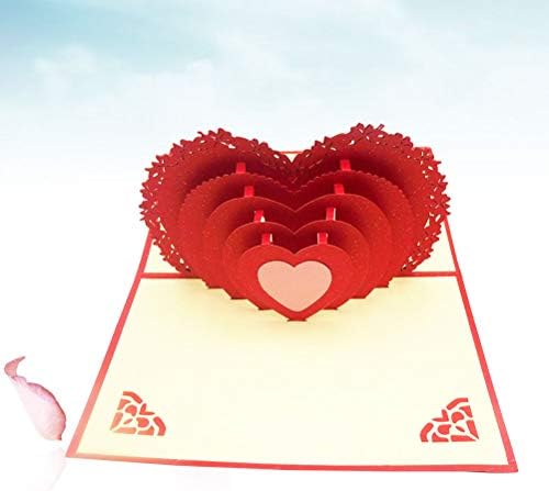 Kesyoo Handmade 3D up love heart čestitke za valentine ljubitelje zaljubljenih dar zaljubljenih