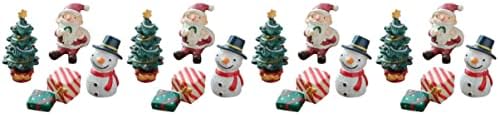 Veemoon 16 kom figure desktop kalendar vrt Ornament tema Mini figurice Favor kuća Holiday Ornamenti Resin Santa,