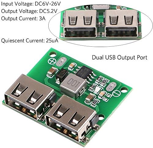 MakerHawk 4kom USB DC-DC Voltage Buck Regulator Silazni modul za napajanje 9V 12V 24V do 5V Dual USB