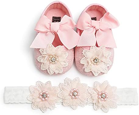 Prewalker Cipele+Traka Za Glavu Princeza Bowknot Set Za Male Djevojčice Cvijet Cipele Za Dojenčad