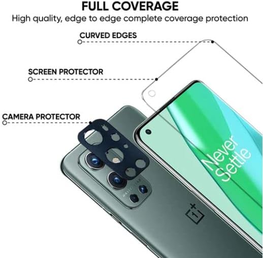 Kupolasto staklo [2+2] kaljeno staklo Zaštita ekrana i zaštita kamere za OnePlus 9 Pro, potpuno ekskluzivno