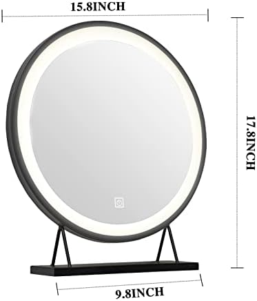 YOSHOOT 16-inčno toaletno ogledalo sa svetlima, 3 režima osvetljenja u boji, okruglo osvetljeno
