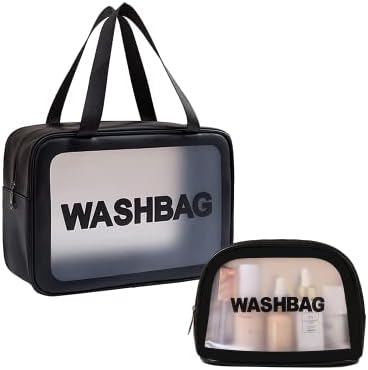 Risornda 2 komada putna toaletna torba za žene i muškarce, mat prozirna toaletna torba torba za šminkanje