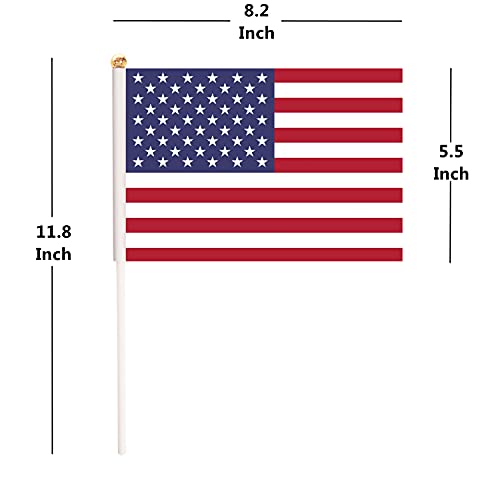 TrendPow 12 Pack USA Ručna zastava za ruku Sjedinjene Države Mala mini zastava Američka štap, patriotski ukrasi