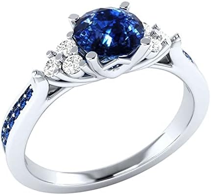 Ženski prstenovi moda Elegantna četiri kandže Sapphire Zircon Angažova za angažman nakit za žene Modni