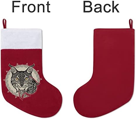 Psihodelic Lynx Božićne čarape Čarapa Xmas Tree Santa ukrasi Viseći ukrasi za kamin za odmor 16.5
