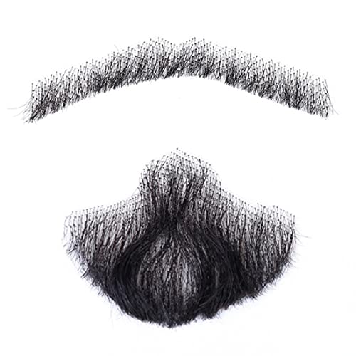 Lenaqueen ljudska kosa puna ruka vezana čipka nevidljiva lažna brada kosa lažna brada i brkovi za muškarce