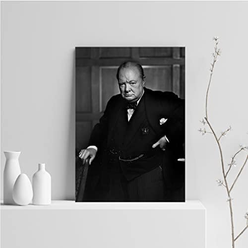 Poster Winstona Churchilla, Britanski predsjednik, Drugi svjetski rat, Vintona Churchilla Vintage crno-bijela