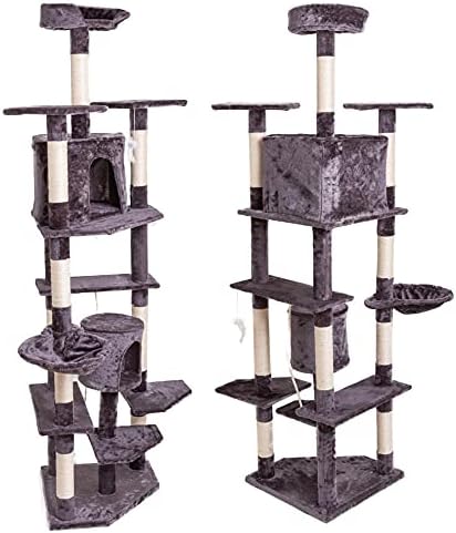 BFCGDXT Cat Tree Cat Tower 80, lažna donja ploča sa dvostrukim podom,sa udobnim Smuđama,Sisal