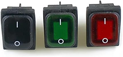 PURN KCD4 Crni crveni zeleni rocker vodootporni prekidač 2 pozicija na 4 pina sa svjetlom 16A