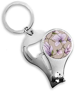 Ljubičasta crtača umjetnička biljka cvijeća za nokte nopper prsten za ključeve ključeva clipper