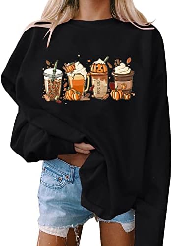 Ležerna dukserica za žensku modnu Halloween Print O izrez Loose Duks okrugli izrez Fit pulover vrhove dugih